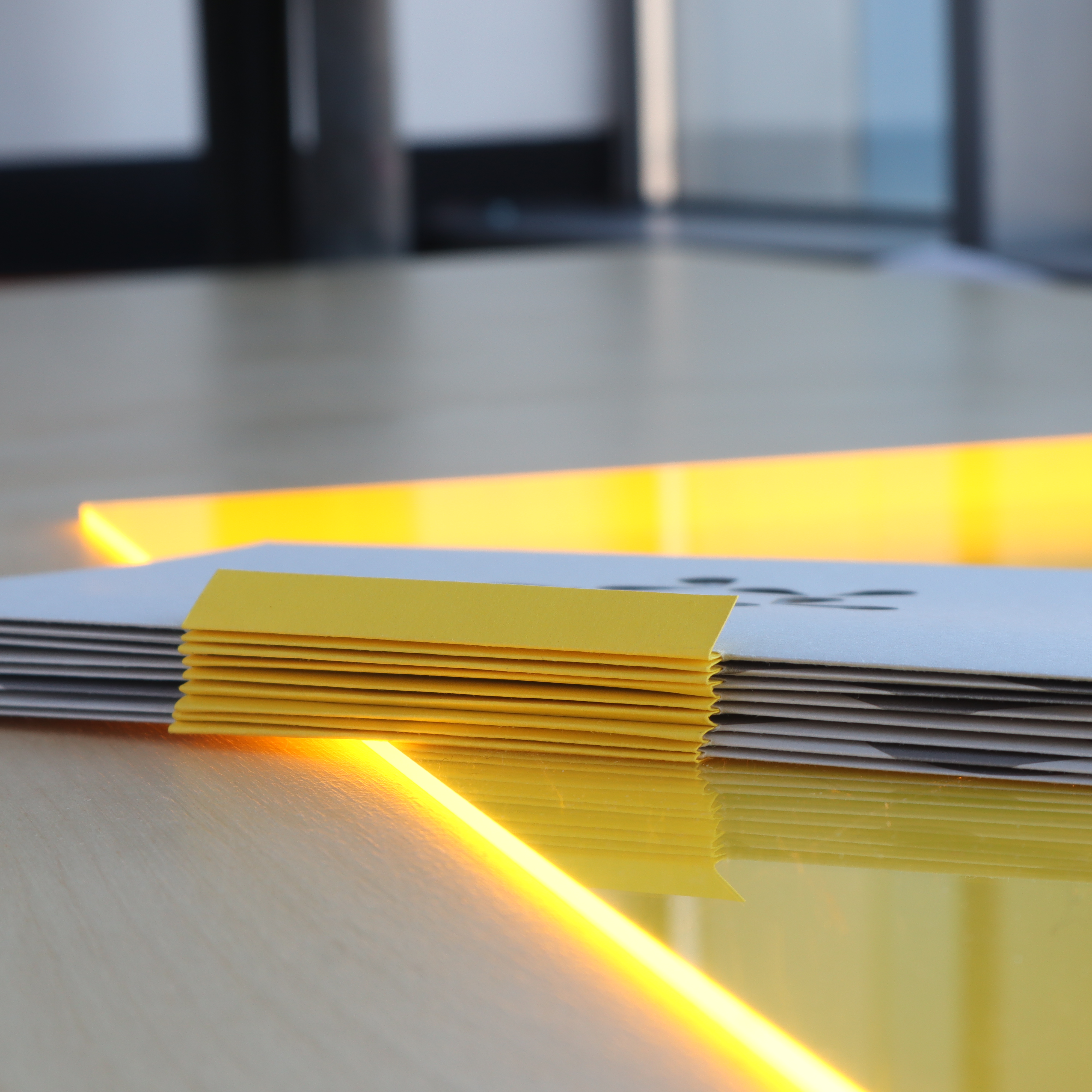Yellow fanzine with graphic symbols